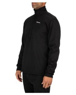 Simms Men's Thermal 1/4 Zip Top -Fishing Equipment 13314 001 thermal 1 4 zip top black f21 003