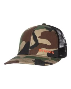 Simms ID Trucker Hats -Fishing Equipment 13447 246 Simms ID Trucker CX Woodland Camo F21 front