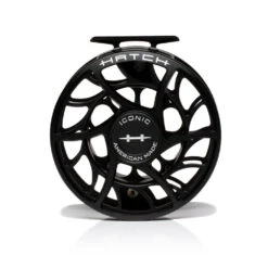 Hatch Iconic Fly Reel // 11 Plus -Fishing Equipment Iconic11PlusReel BlackSilver LargeArbor Front