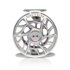 Hatch Iconic Fly Reel // 11 Plus -Fishing Equipment Iconic11PlusReel ClearRed LargeArbor Front