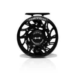 Hatch Iconic Fly Reel // 7 Plus -Fishing Equipment Iconic7PlusReel BlackSilver MidArbor Front