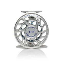 Hatch Iconic Fly Reel // 7 Plus -Fishing Equipment Iconic7PlusReel ClearBlue LargeArbor Front