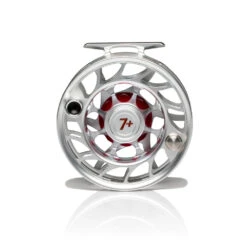 Hatch Iconic Fly Reel // 7 Plus -Fishing Equipment Iconic7PlusReel ClearRed LargeArbor Back