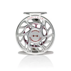 Hatch Iconic Fly Reel // 7 Plus -Fishing Equipment Iconic7PlusReel ClearRed LargeArbor Front