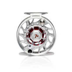 Hatch Iconic Fly Reel // 7 Plus -Fishing Equipment Iconic7PlusReel ClearRed MidArbor Back