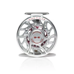Hatch Iconic Fly Reel // 7 Plus -Fishing Equipment Iconic7PlusReel ClearRed MidArbor Front