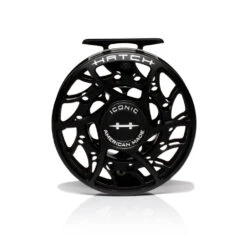 Hatch Iconic Fly Reel // 9 Plus -Fishing Equipment Iconic9PlusReel BlackSilver MidArbor Front