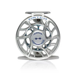 Hatch Iconic Fly Reel // 9 Plus -Fishing Equipment Iconic9PlusReel ClearBlue LargeArbor Front