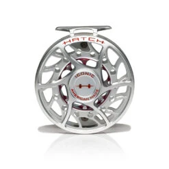 Hatch Iconic Fly Reel // 9 Plus -Fishing Equipment Iconic9PlusReel ClearRed MidArbor Front