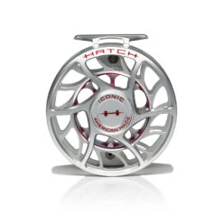 Hatch Iconic Fly Reel // 9 Plus -Fishing Equipment Iconic9PlusReel Clearred LargeArbor Front