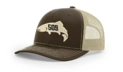 Red's 509 Fish Logo'd Trucker Hat -Fishing Equipment SE 509 112 BrownKhaki