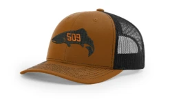 Red's 509 Fish Logo'd Trucker Hat -Fishing Equipment SE 509 112 CaramelBlack