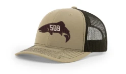Red's 509 Fish Logo'd Trucker Hat -Fishing Equipment SE 509 112 KhakiCoffee
