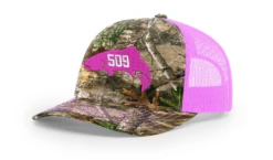 Red's 509 Fish Logo'd Trucker Hat -Fishing Equipment SE 509 112P RTreeEgdeNeonPink