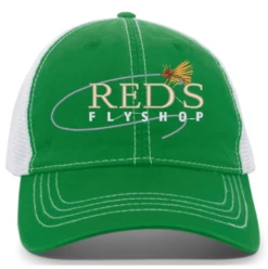 Red's Fly Shop Logo Hat -Fishing Equipment reds std v67 kellywhite
