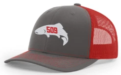 Red's 509 Fish Logo'd Trucker Hat -Fishing Equipment thumbnail 112charcoalred